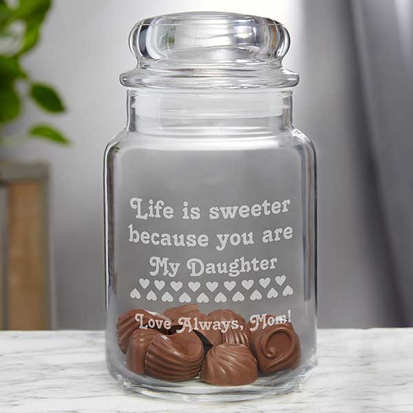 Personalized Glass Candy Jar - You Make Life Sweet Design