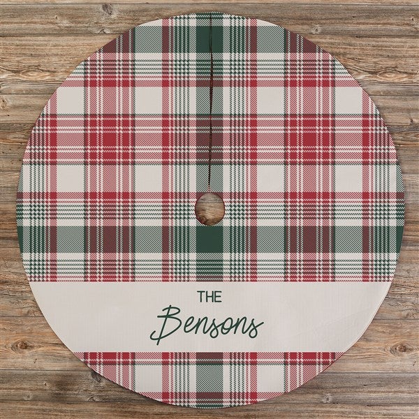 Personalized Christmas Tree Skirt - Fresh Plaid