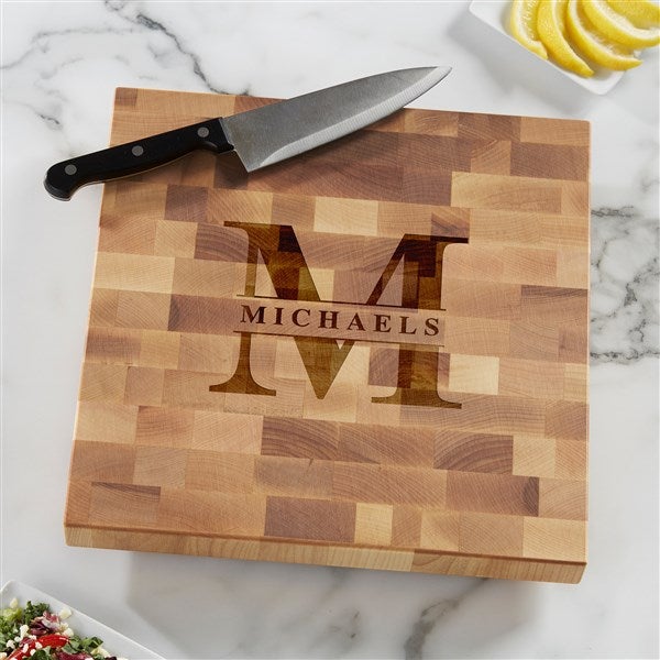 Lavish Last Name Personalized Butcher Block Cutting Board - 37516