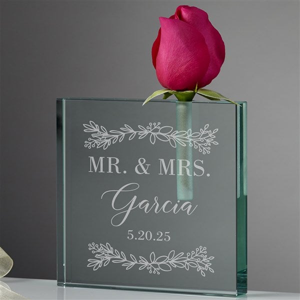 Personalized Wedding Bud Vase - Laurels of Love - 37534