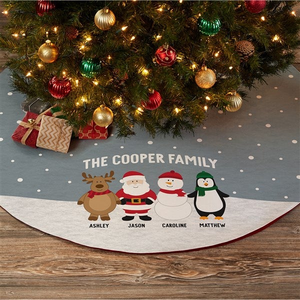  Personalized Christmas Tree Skirt - Santa and Friends - 37672