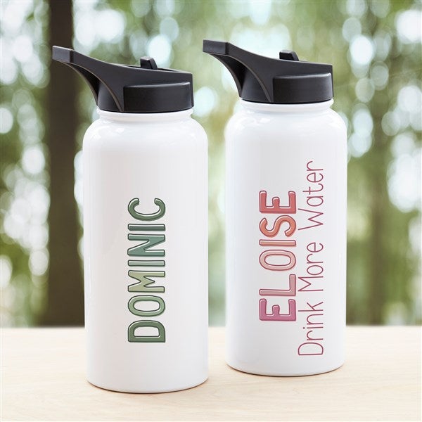 Ombre Name Personalized Double-Wall Vacuum Insulated Water Bottle  - 37705