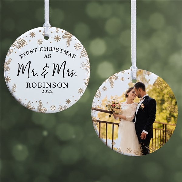 personalized just married christmas ornaments