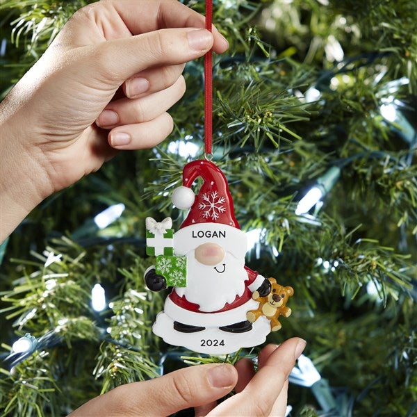 Santa Gnome Personalized Ornament