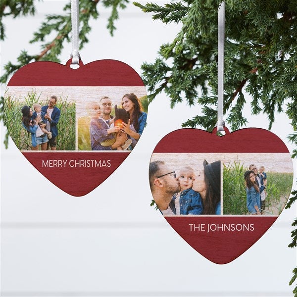 Family Photo Personalized Heart Ornament - 37782