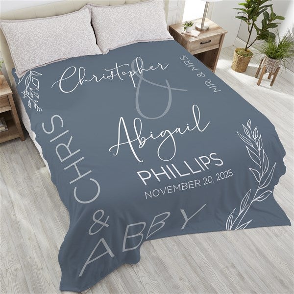 Personalized Wedding Blanket - Elegant Couple - 37819