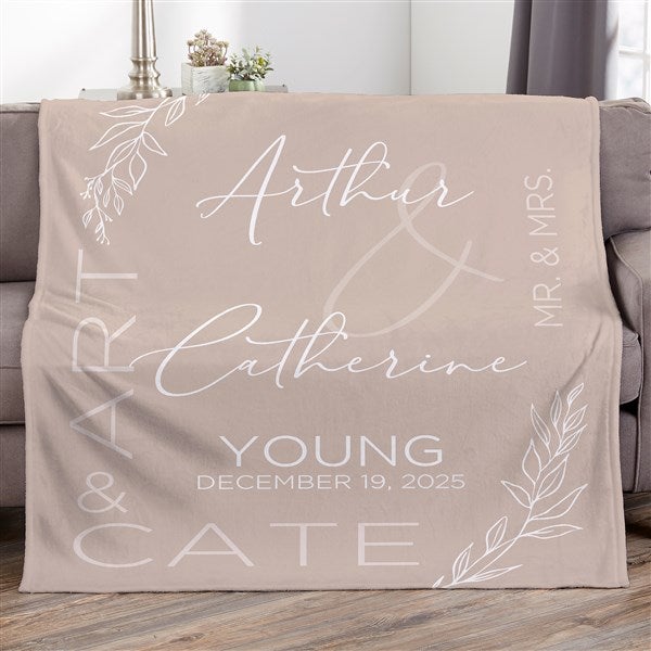 Personalized Wedding Blanket - Elegant Couple - 37819