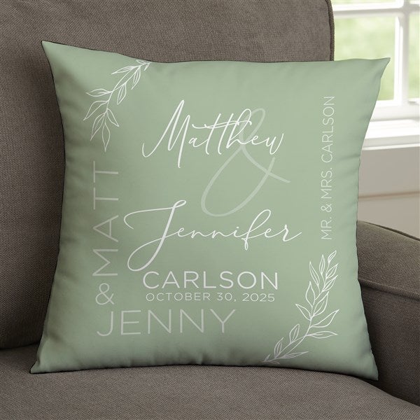 Elegant Couple Personalized Wedding Throw Pillow  - 37821