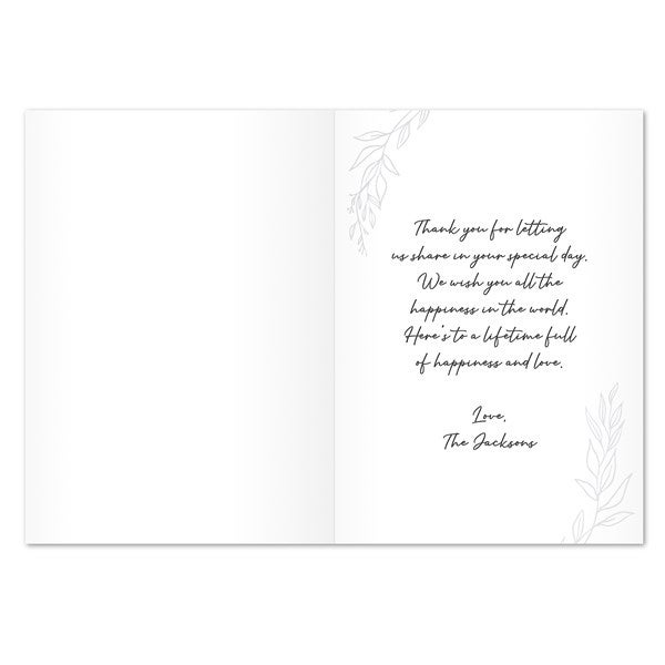 Elegant Couple Personalized Wedding Greeting Card