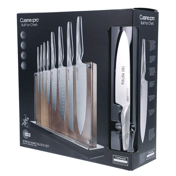 iD3 Engraved 9-Piece Knife Block Set