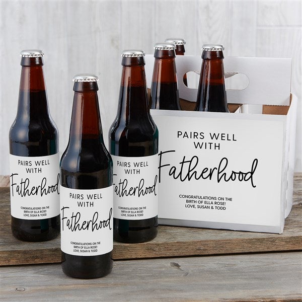 Personalized Beer Bottle Labels & Bottle Carrier - Pairs Well With - 38046