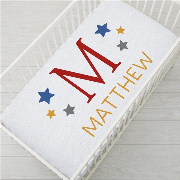 Star Struck Baby Boy Personalized Crib Sheet  - 38152