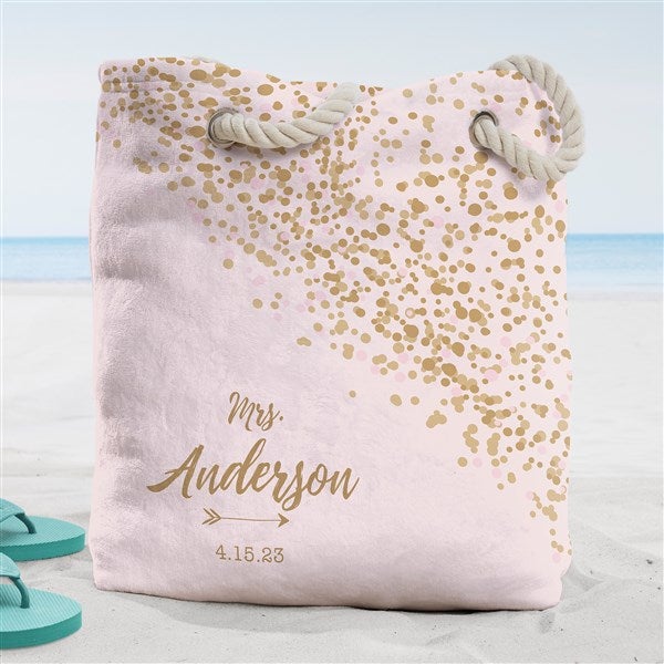 Mr. & Mrs. Personalized Beach Bag, Name Tote Honeymoon Gift