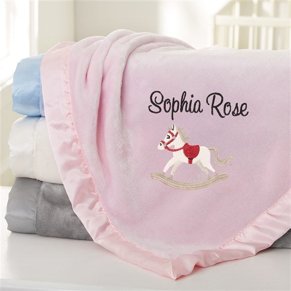 Pink satin baby outlet blanket