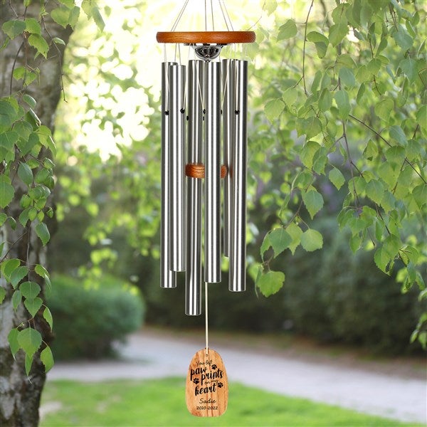 Pawprints On My Heart Personalized Urn Wind Chime