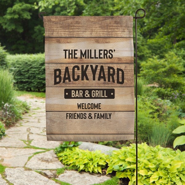 Backyard Bar & Grill Personalized Garden Flag  - 38594