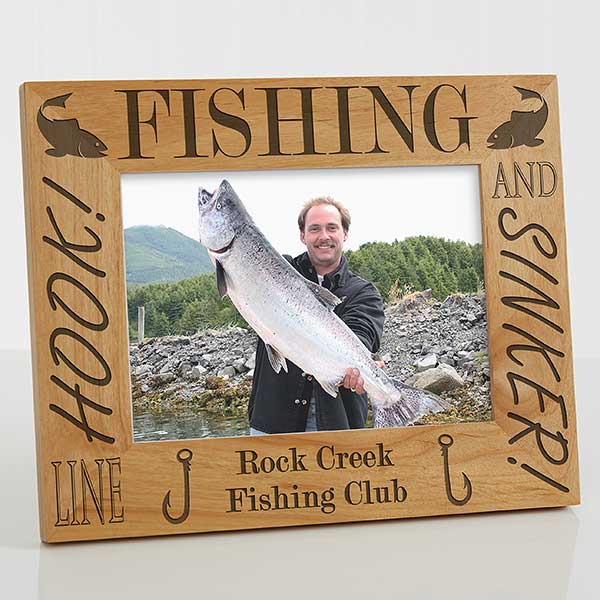 Personalized Fishing Custom Wood Picture Frame - 3875