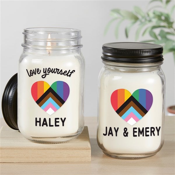 Love Yourself Personalized Farmhouse Candle Jar  - 38812