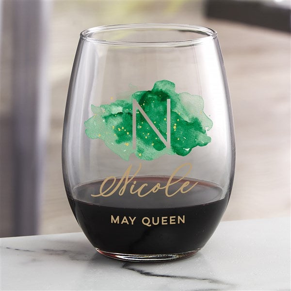 Birthstone Color Printed Wine Glass Collection  - 38839