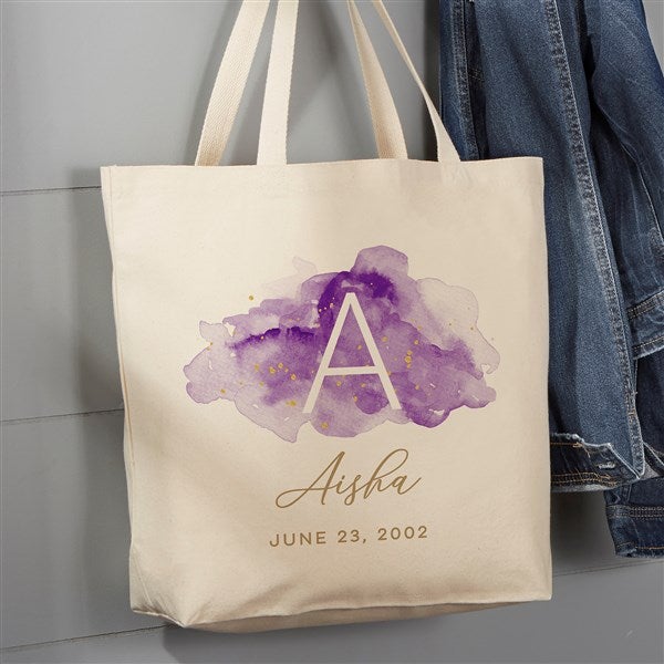 Vibrant Name Personalized Canvas Tote Bag - 20x15