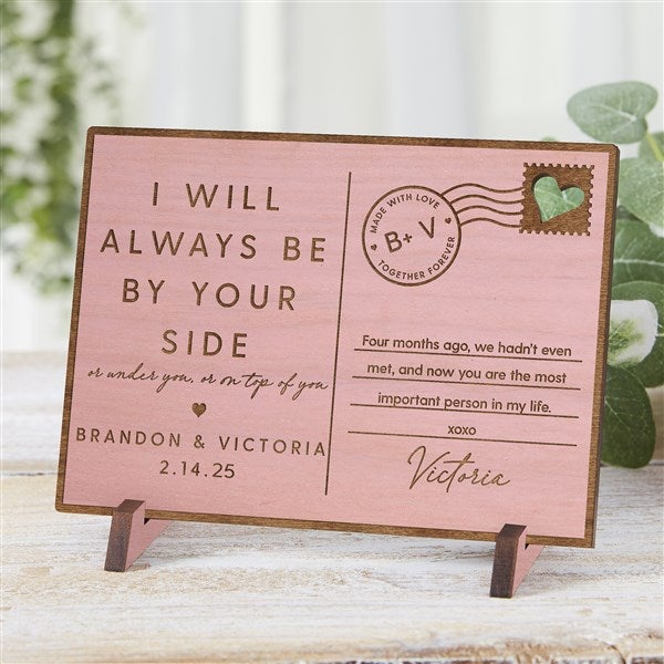 By Your Side Personalized Wood Postcard  - 39142