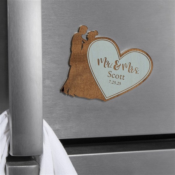 Wedding Couple Personalized Wood Magnet  - 39266