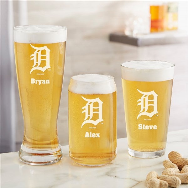 MLB Detroit Tigers Personalized Beer Glass