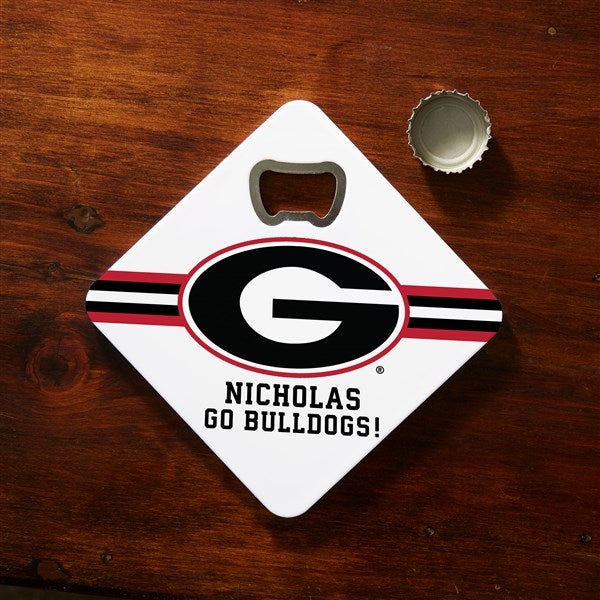 NCAA Georgia Bulldogs Personalized Bottle Opener Coaster  - 39377