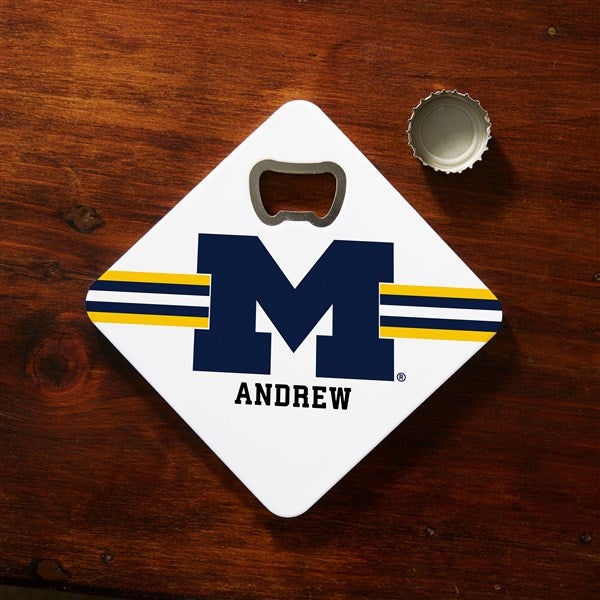 NCAA Michigan Wolverines Personalized Bottle Opener Coaster  - 39384