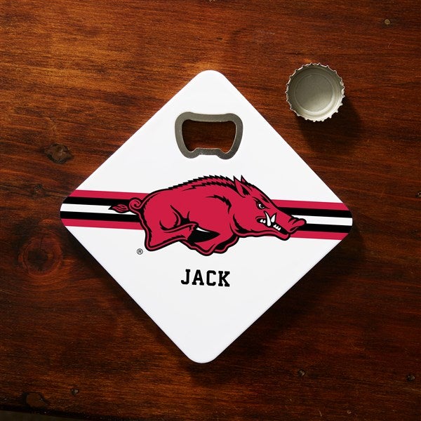 NCAA Arkansas Razorbacks Personalized Bottle Opener Coaster  - 39389