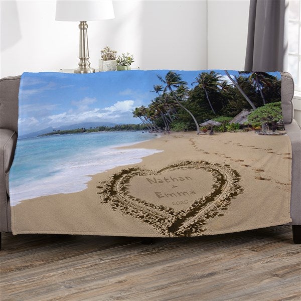 Our Paradise Island Romantic Personalized Throw Blankets - 39658