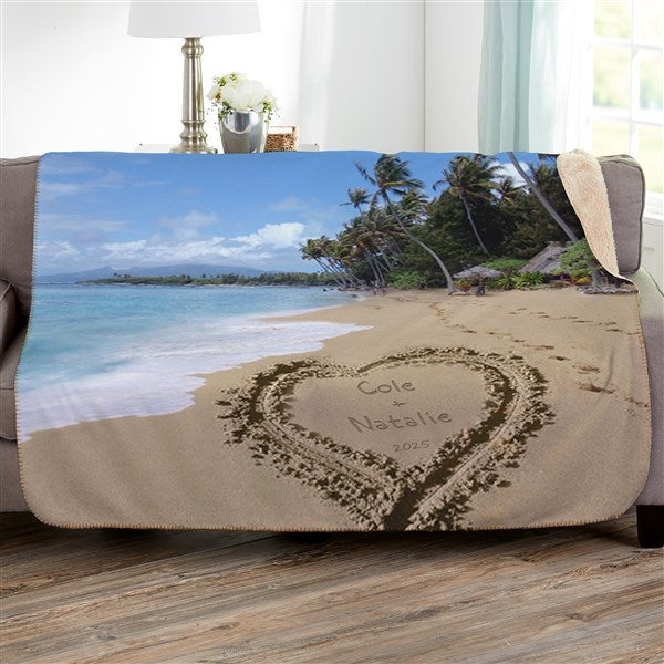 Our Paradise Island Romantic Personalized Throw Blankets - 39658