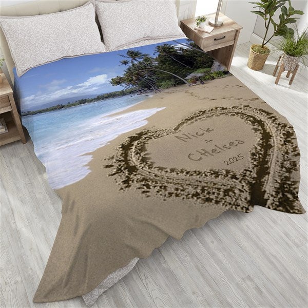 Our Paradise Island Romantic Personalized Throw Blankets - 39658