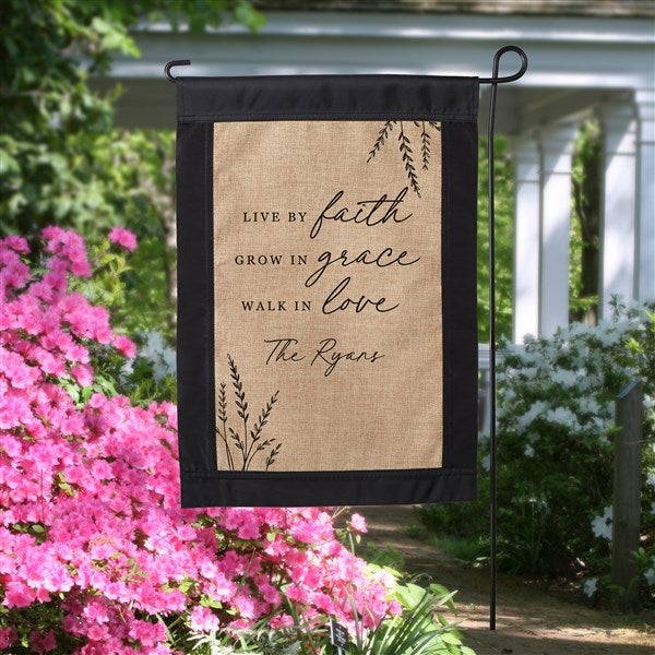 Live By Faith Personalized Burlap Garden Flag  - 39922