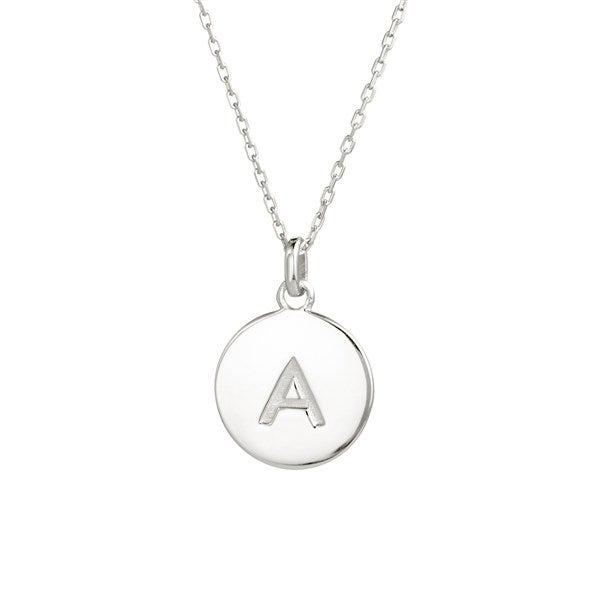 Engraved Initial Disc Necklace  - 39985D