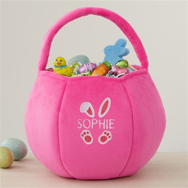 Easter Bunny Embroidered Plush Easter Treat Bag  - 40034