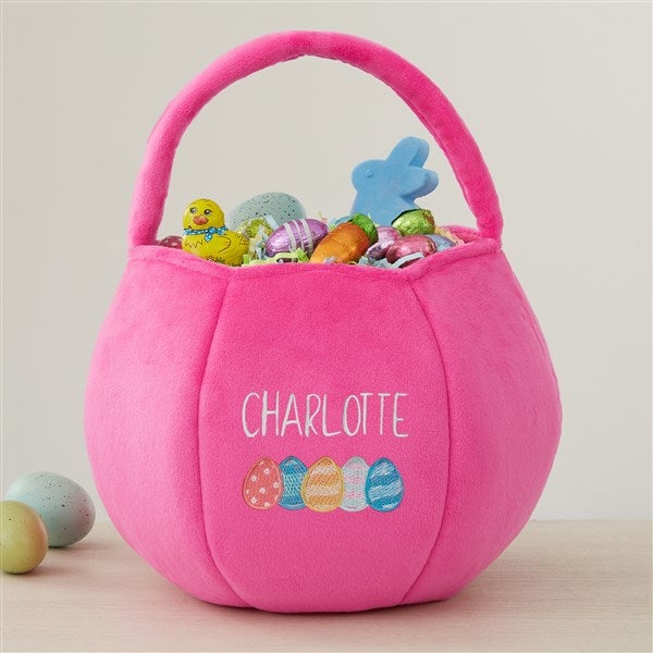 Eggcellent Name Embroidered Plush Easter Treat Bag  - 40036