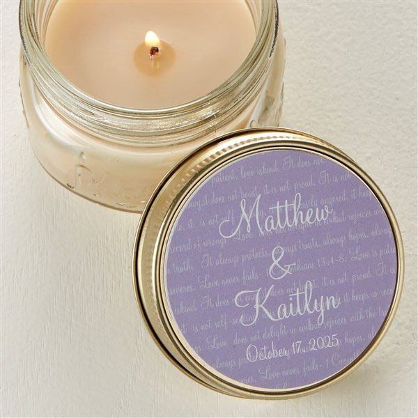 Personalized Candle Wedding Favors - Love Is Patient - 4004