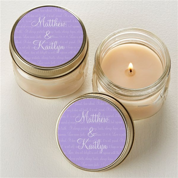 Personalized Candle Wedding Favors - Love Is Patient - 4004