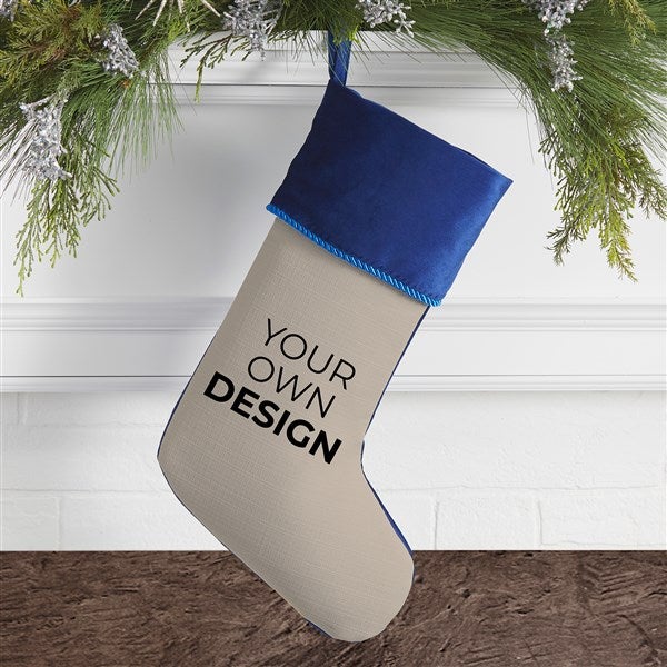 Design Your Own Personalized Blue Christmas Stocking  - 40075