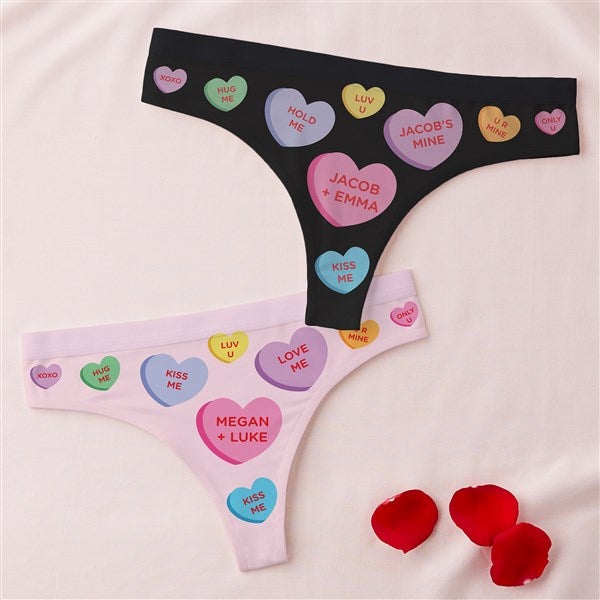 Conversation Hearts Personalized Valentine's Day Thong  - 40076