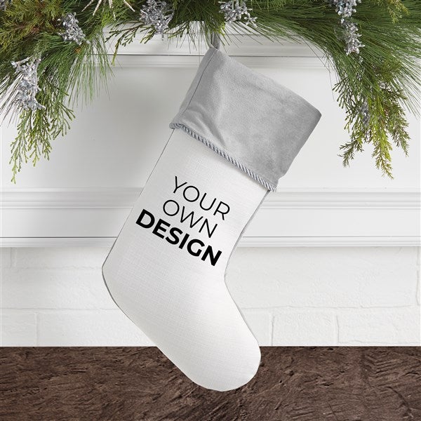 Design Your Own Personalized Grey Christmas Stocking  - 40089