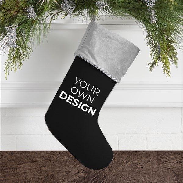 Design Your Own Personalized Grey Christmas Stocking  - 40089