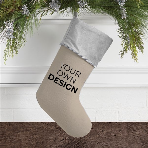 Design Your Own Personalized Grey Christmas Stocking  - 40089