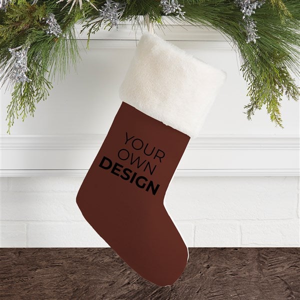 Design Your Own Personalized Ivory Fur Cuff Christmas Stocking  - 40092