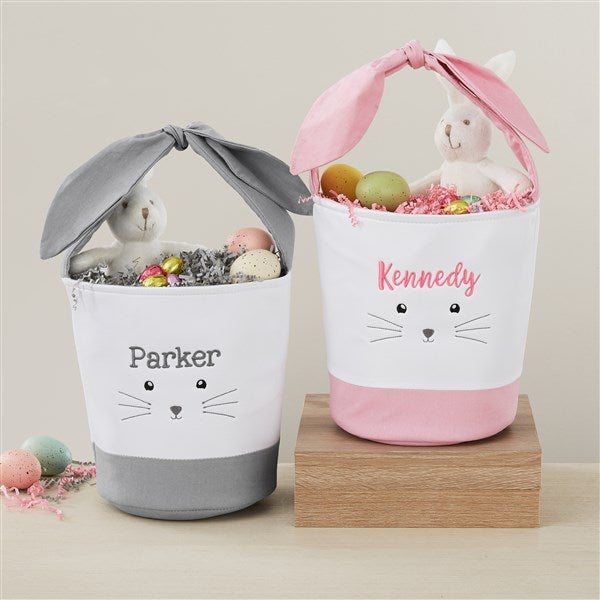 Lovable Bunny Embroidered Easter Basket