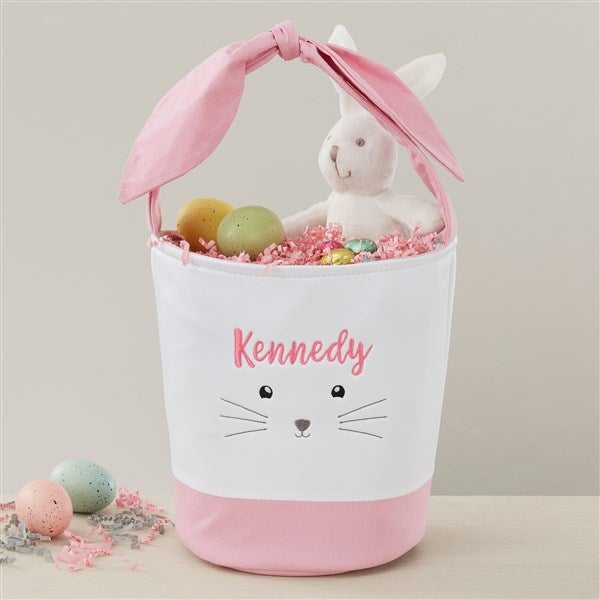Lovable Bunny Embroidered Easter Basket  - 40203