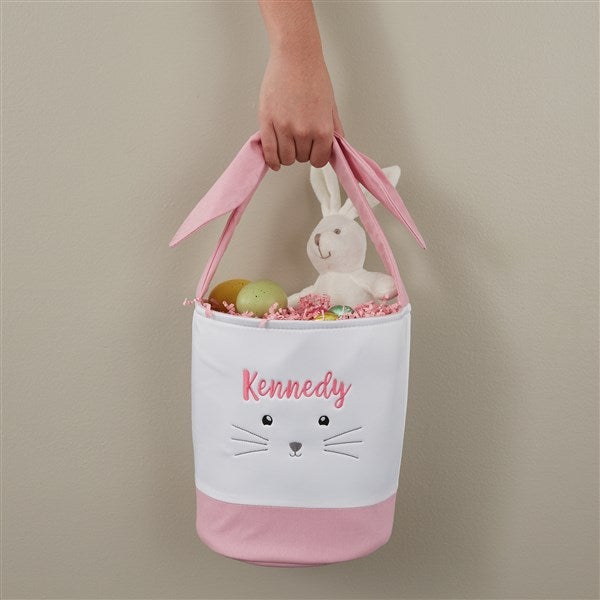 Lovable Bunny Embroidered Easter Basket