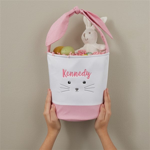 Lovable Bunny Embroidered Easter Basket