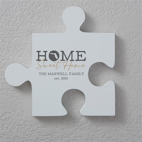 Home Sweet Home Personalized State Puzzle Piece Wall Décor  - 40223